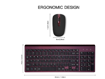  Wireless Keyboard and mouse combo (Wine Red)