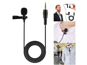  Clip-on Lapel Microphone Hands Free Wired Condenser Mini La...